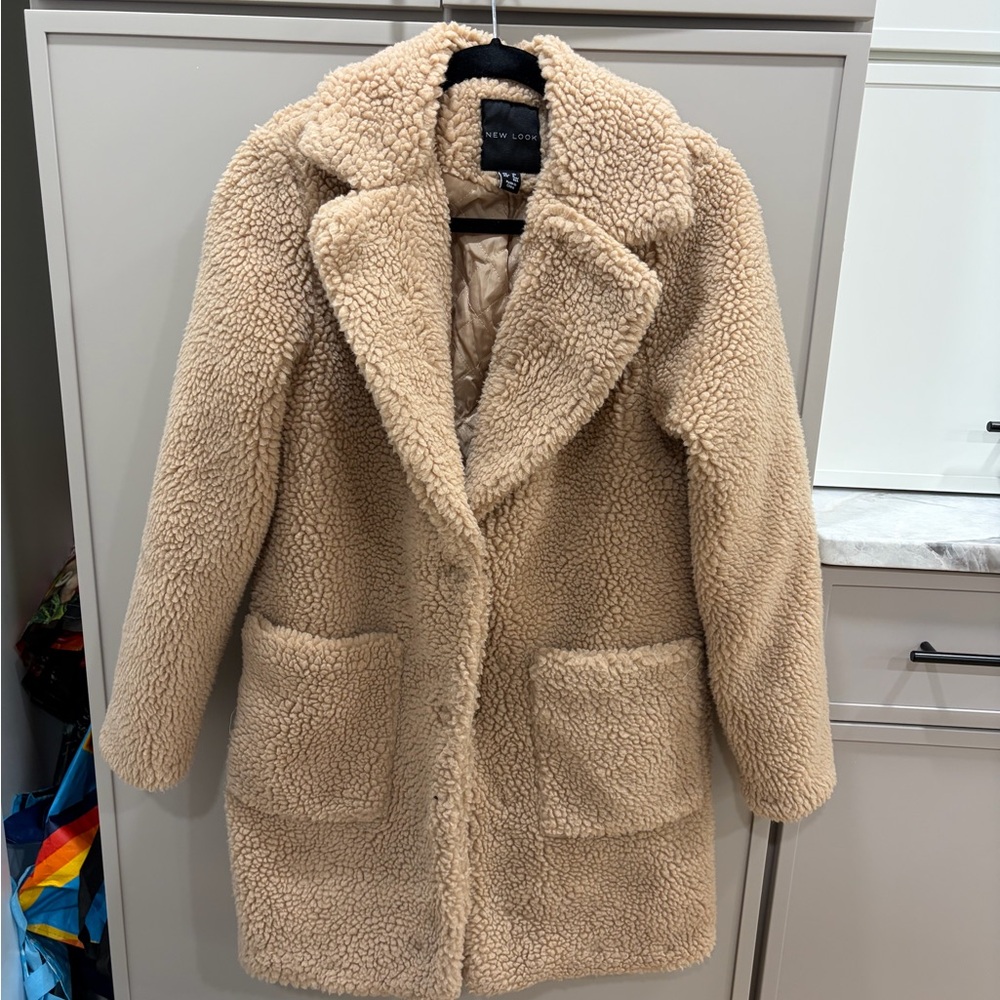 New Look Cream Teddy Jacket for Women